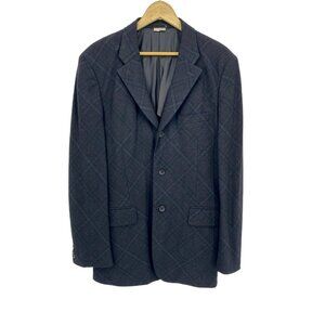 Comme Des Garcons Homme Plus Evergreen L Gray Wool Plaid Blazer Jacket